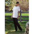 Black Low-Rise Chef Pants for Women with 2" Elastic Waist and Towel Loop